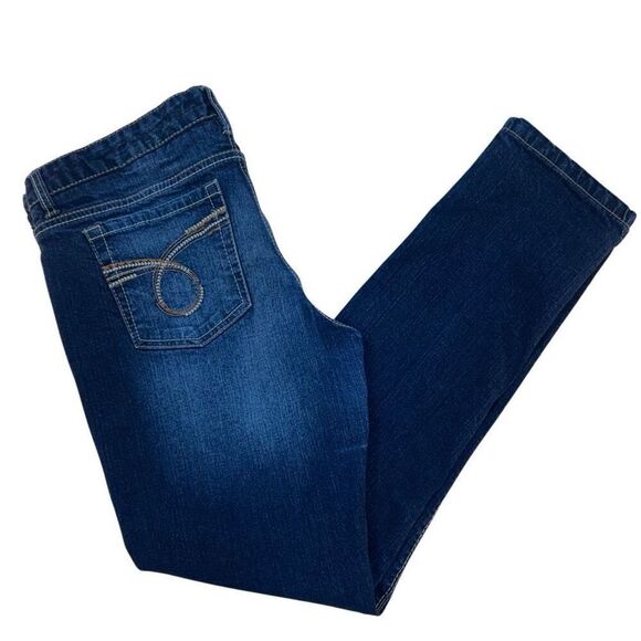 RUE21 Denim Jeans Women's Size 13/14 Blue Dark Wash Mid-rise Skinny Stretch - Picture 7 of 15